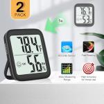 Antonki 2 Pack Digital Room Thermometers and Humidity Meters