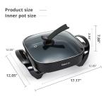 Samoris 17-Inch Non-Stick Electric Skillet with Lid