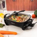 Samoris 17-Inch Non-Stick Electric Skillet with Lid