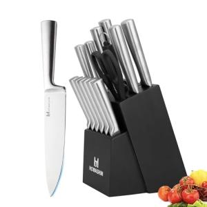 Howashin 15-Piece Stainless Steel Knife Set