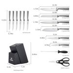 Howashin 15-Piece Stainless Steel Knife Set