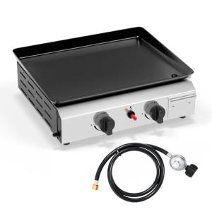 Bonnlo Portable 2 Burner Propane Griddle 20,000BTU