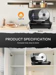 FOHERE 200W Electric Meat Slicer with Adjustable Blades