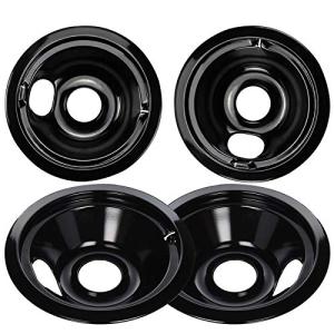 Black Drip Pans Set for GE Electric Stove