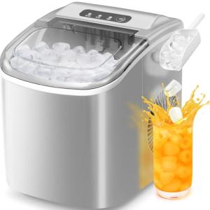Portable Ice Maker with Self-Cleaning Feature