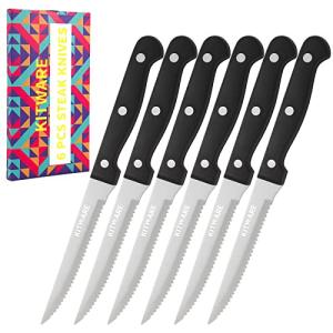 KITWARE Set of 6 Sharp Steak Knives