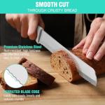 HAUSHOF 8-Inch Serrated Bread Knife with Sheath