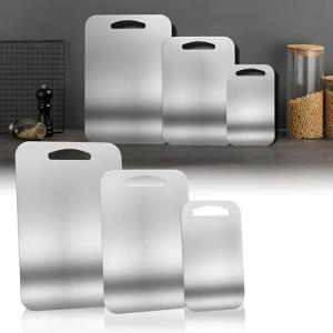 BlueBark 3-Piece Stainless Steel Cutting Board Set