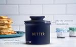 Kook Ceramic Butter Keeper with Lid - Navy