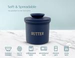 Kook Ceramic Butter Keeper with Lid - Navy