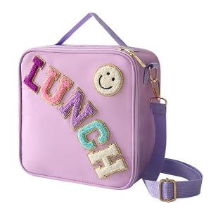 Purple Insulated Lunch Bag with Adjustable Strap