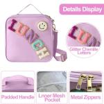 Purple Insulated Lunch Bag with Adjustable Strap