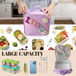 Purple Insulated Lunch Bag with Adjustable Strap