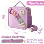 Purple Insulated Lunch Bag with Adjustable Strap