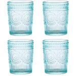 Amzcku Vintage 10 oz Blue Drinking Glasses Set