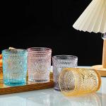 Amzcku Vintage 10 oz Blue Drinking Glasses Set