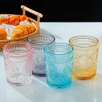 Amzcku Vintage 10 oz Blue Drinking Glasses Set