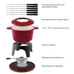 Sierra 1.6-Quart Cast Iron Fondue Set, Red