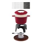 Sierra 1.6-Quart Cast Iron Fondue Set, Red