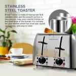 4-Slice Stainless Steel Bagel Toaster with Settings