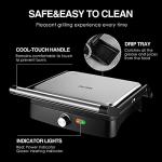 OSTBA Indoor Panini Press Grill with Temperature Control