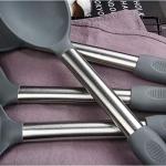 Silicone Cooking Utensils Set with Steel Handles