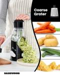 BASSWOOD Rotary Cheese Grater Mandoline Slicer Black