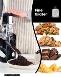 BASSWOOD Rotary Cheese Grater Mandoline Slicer Black
