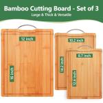 Double-Sided Bamboo Cutting Board with Juice Grooves