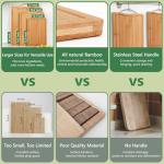 Double-Sided Bamboo Cutting Board with Juice Grooves