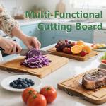 Double-Sided Bamboo Cutting Board with Juice Grooves