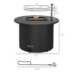 Outsunny 2-in-1 Smokeless Fire Pit and Grill