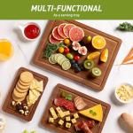 Bamboo Cutting Board Set with Non-Slip Feet