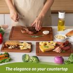 Bamboo Cutting Board Set with Non-Slip Feet