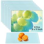 AceSubli 8 Pack Textured Glass Cutting Boards