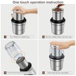 Secura Electric Coffee and Spice Grinder with Blades