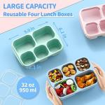 4-Pack Bento Box Meal Prep Containers for Adults