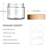 Small Glass Containers with Woodgrain Lids - 3 Pack