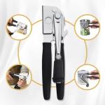 NUFR Heavy-Duty Manual Can Opener with Rubber Grips