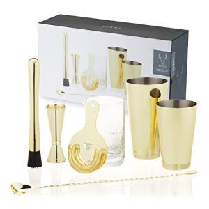 Gold 7-Piece Bartender Kit for Cocktails