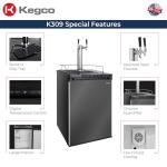 Kegco 24" Dual Tap Black Stainless Steel Kegerator
