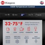 Kegco 24" Dual Tap Black Stainless Steel Kegerator