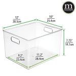 mDesign Clear Plastic Storage Bins - 4 Pack