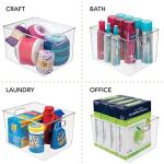 mDesign Clear Plastic Storage Bins - 4 Pack