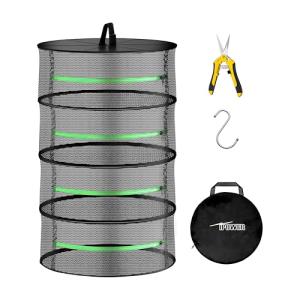 4-Layer Hanging Herb Drying Rack with Shears