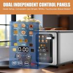 WHALL Touch Screen 2-Slice Stainless Steel Toaster
