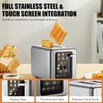 WHALL Touch Screen 2-Slice Stainless Steel Toaster