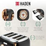 Haden Dorset 4-Slice Stainless Steel Toaster, Black & Copper