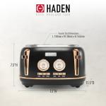 Haden Dorset 4-Slice Stainless Steel Toaster, Black & Copper