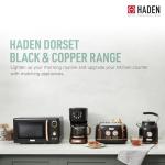 Haden Dorset 4-Slice Stainless Steel Toaster, Black & Copper